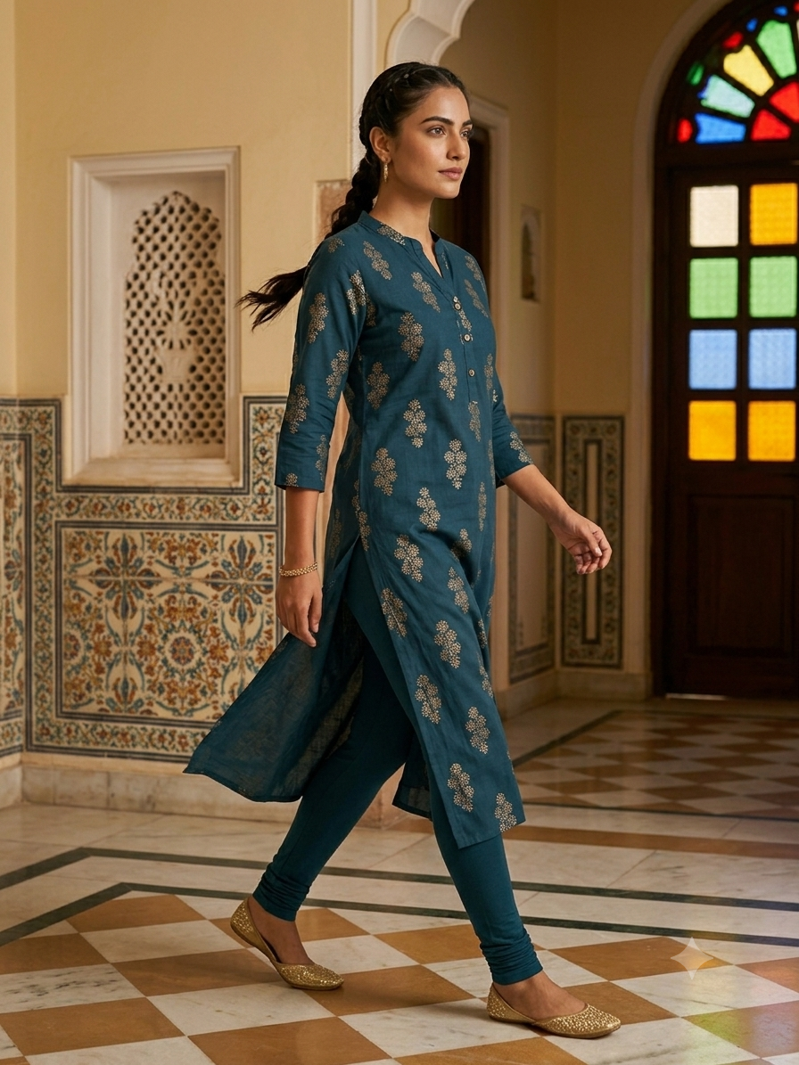 Foil Print Kurta